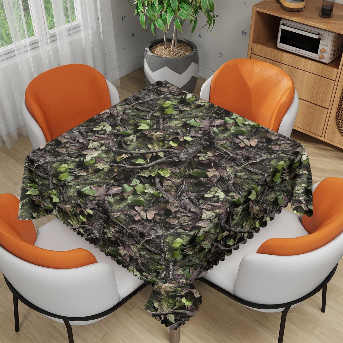 Outdoor Hunting Table - 위장 무늬 사각 테이블보 나뭇잎 가지