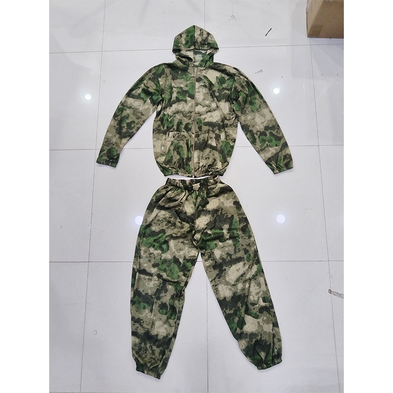 Hunting Outdoor Apparel - 메쉬 위장복 후드 지퍼형 통기성 야외