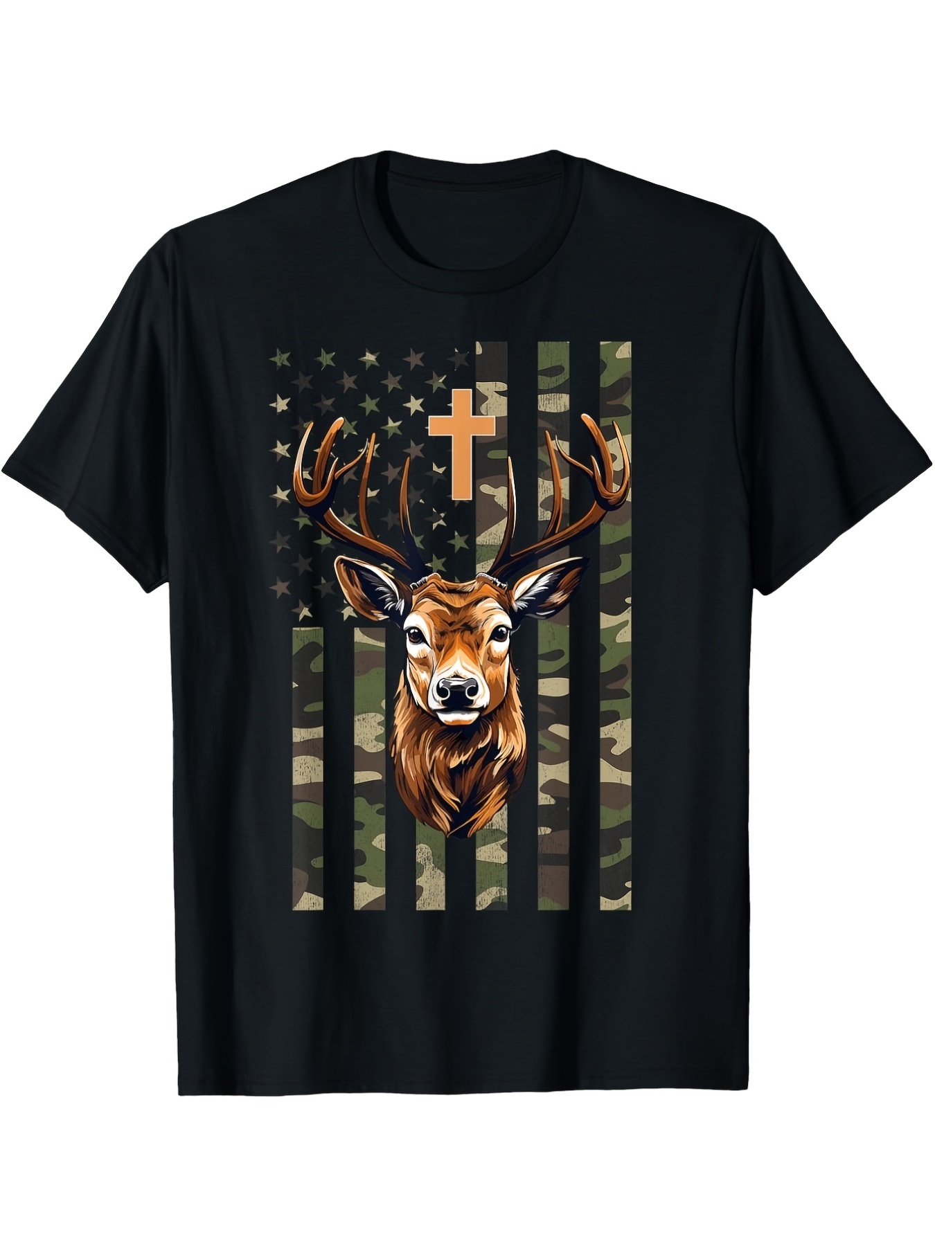 남성용 기독교 사슴 사냥 카모 티셔츠 - 사슴 머리 십 - Hunting Outdoor Apparel 리뷰 및 가격