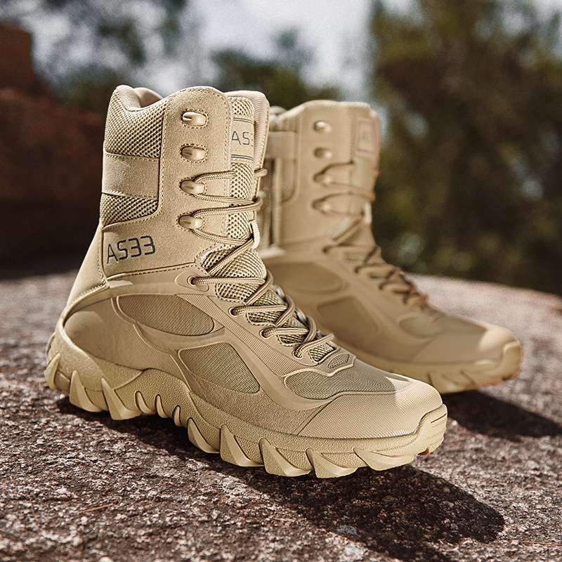 새로운 남성 고품질 브랜드 가죽 부츠 작업 안전화 전술 - Hunting Outdoor Brands 리뷰 및 가격