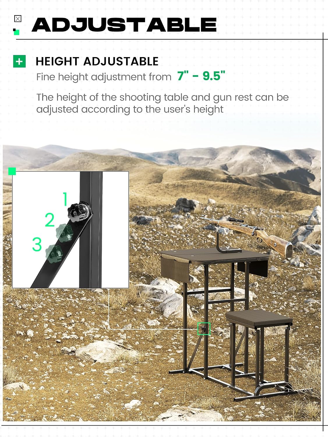 접이식 사격 벤치, 높이 조절 가능한 시트, 휴대용 사 - Outdoor Hunting Table 리뷰 및 가격