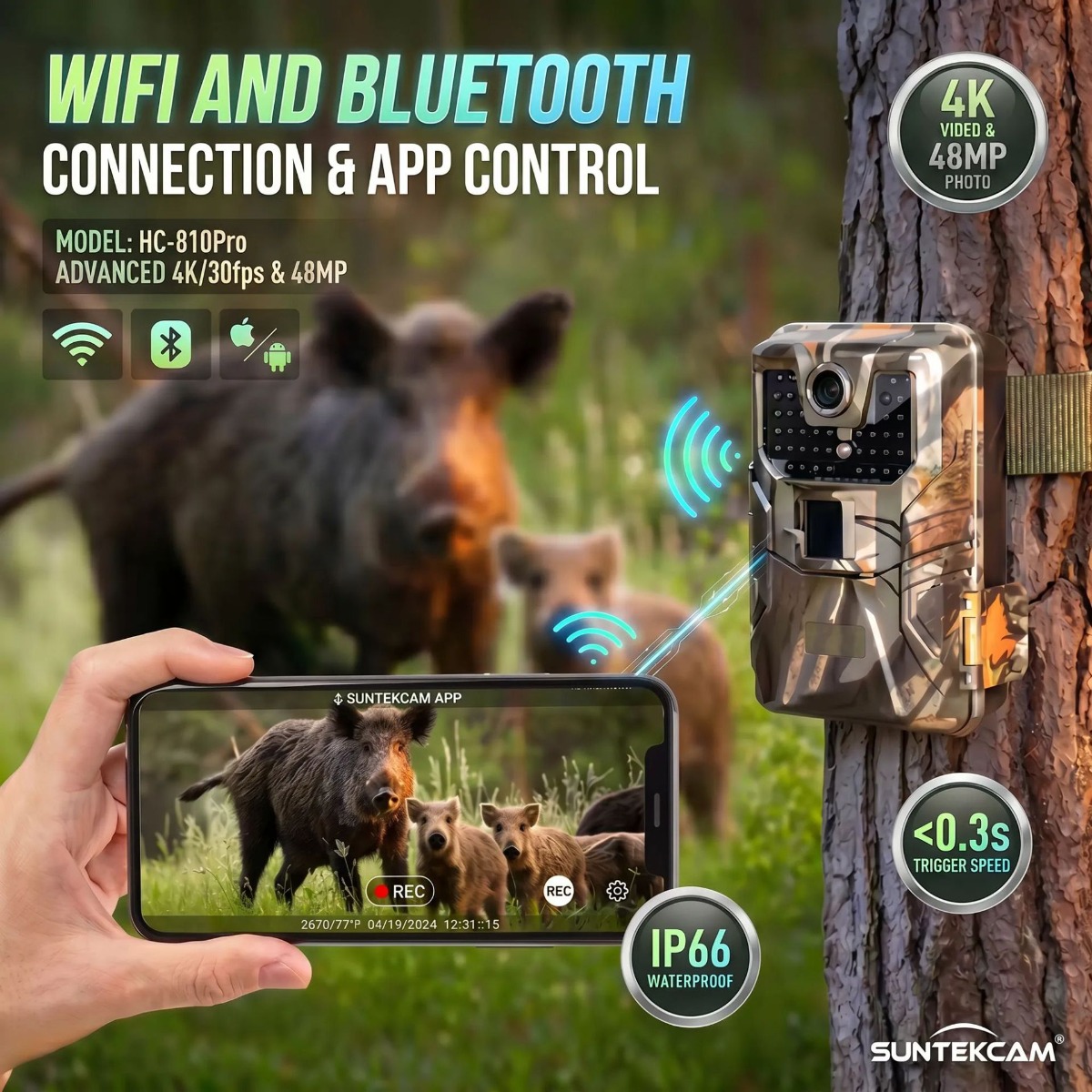 4K 야외 와이파이 사냥 카메라 앱 제어 트레일 카메라 - Outdoor Hunting Camera Wireless 리뷰 및 가격