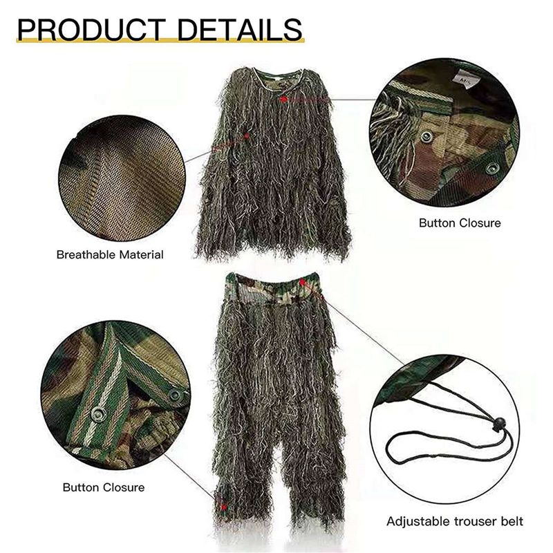 AEF6-2X 5 in 1 길리슈트, 3D 위장 야외  - Hunting Outdoor Apparel 리뷰 및 가격