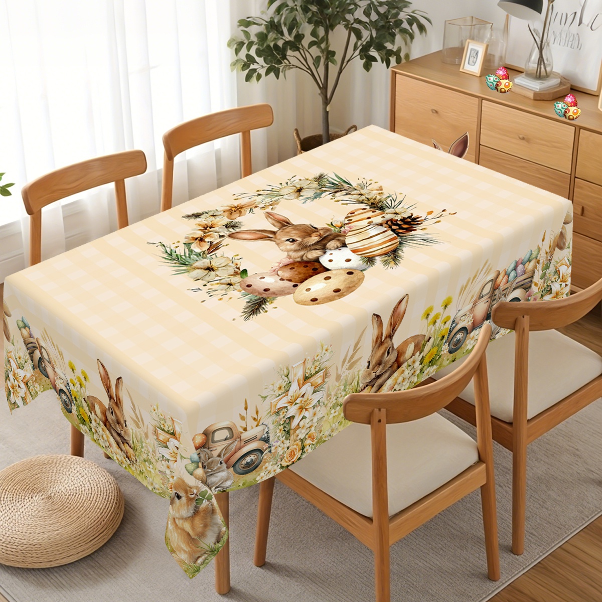 혼합 스타일 부활절 토끼 테이블보 6인용 달걀 찾기 테 - Outdoor Hunting Table 리뷰 및 가격