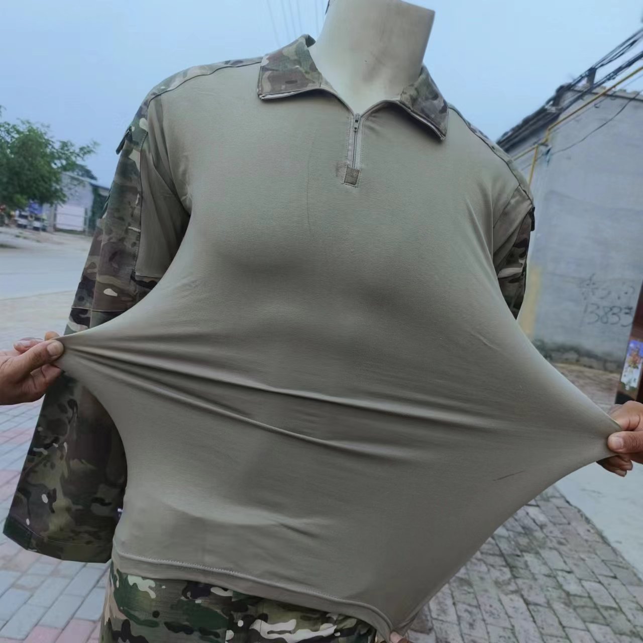 남성용 코튼 쿼터 지퍼 카모플라주 긴팔 전술 셔츠, 등 - Hunting Outdoor Apparel 리뷰 및 가격