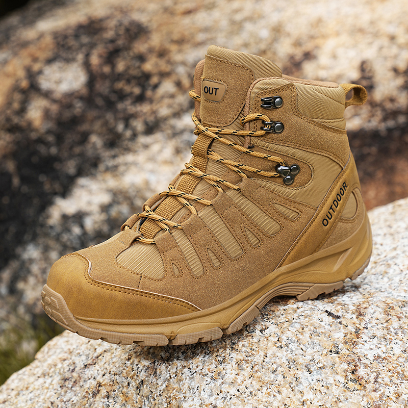 새로운 남성용 고품질 브랜드 가죽 부츠 작업 안전화 전 - Hunting Outdoor Brands 리뷰 및 가격