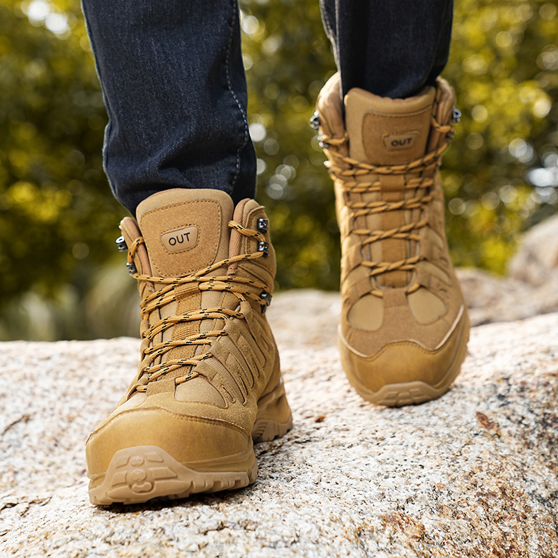 새로운 남성용 고품질 브랜드 가죽 부츠 작업 안전화 전 - Hunting Outdoor Brands 리뷰 및 가격